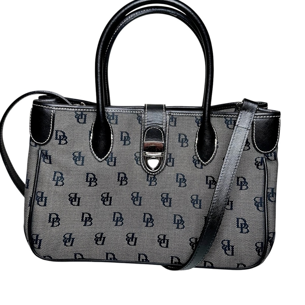 Dooney & Bourke Signature Double Handle Tote Bag Small Black Vintage Purse - Picture 1 of 16